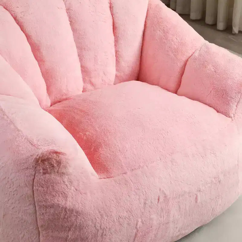 GDFStudio Thoii Modern Faux Fur Upholstered Bean Bag Chair with Armrest
