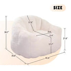 GDFStudio Thoii Modern Faux Fur Upholstered Bean Bag Chair with Armrest