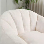 GDFStudio Thoii Modern Faux Fur Upholstered Bean Bag Chair with Armrest