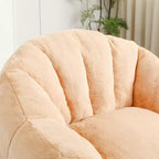 GDFStudio Thoii Modern Faux Fur Upholstered Bean Bag Chair with Armrest