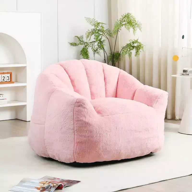 GDFStudio Thoii Modern Faux Fur Upholstered Bean Bag Chair with Armrest