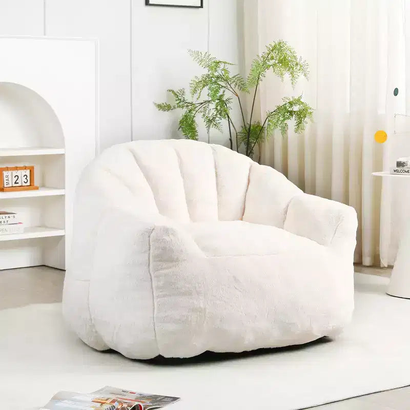 GDFStudio Thoii Modern Faux Fur Upholstered Bean Bag Chair with Armrest