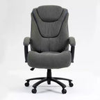 Chaise de bureau Studio Design à dossier haut en tissu de coton avec hauteur réglable, chaise de bureau respirante et douce pour la maison ou le bureau, grise