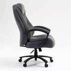 Chaise de bureau Studio Design à dossier haut en tissu de coton avec hauteur réglable, chaise de bureau respirante et douce pour la maison ou le bureau, grise