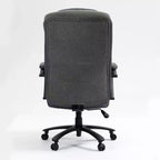 Chaise de bureau Studio Design à dossier haut en tissu de coton avec hauteur réglable, chaise de bureau respirante et douce pour la maison ou le bureau, grise