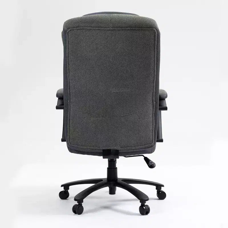 Chaise de bureau Studio Design à dossier haut en tissu de coton avec hauteur réglable, chaise de bureau respirante et douce pour la maison ou le bureau, grise