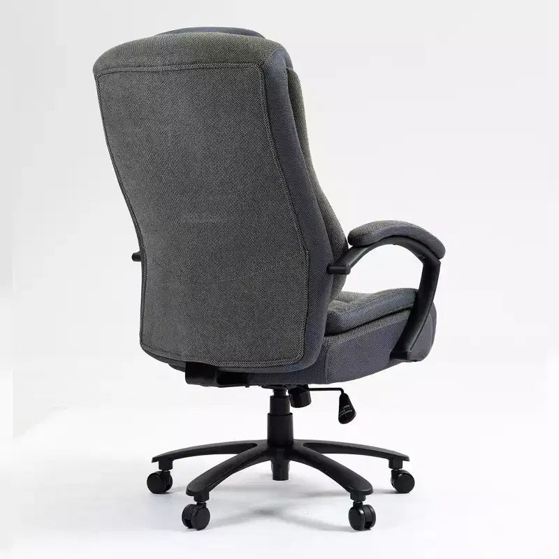 Chaise de bureau Studio Design à dossier haut en tissu de coton avec hauteur réglable, chaise de bureau respirante et douce pour la maison ou le bureau, grise