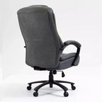 Chaise de bureau Studio Design à dossier haut en tissu de coton avec hauteur réglable, chaise de bureau respirante et douce pour la maison ou le bureau, grise