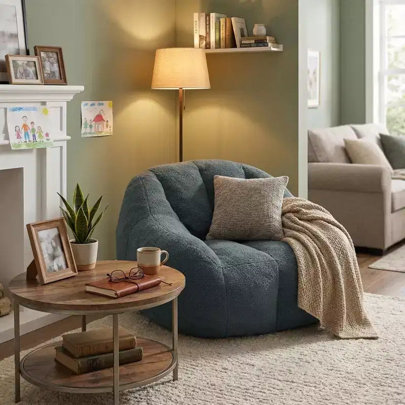 Fauteuil d'appoint Teddy FurnitureR, chaise longue moderne en tissu doux et moelleux, fauteuil confortable pour salon, chambre, coin lecture