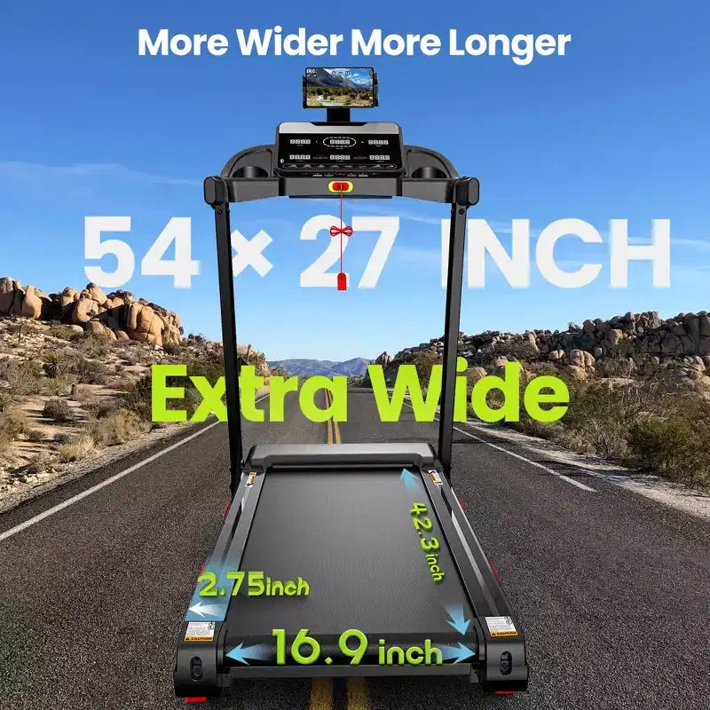 Tapis roulant électrique pliable pour la maison, tapis de course domestique silencieux de 3,5 CV sans balais avec inclinaison, 14,5 km/h, 6 écrans LCD, 105 programmes, tapis de course avec capteur de fréquence cardiaque