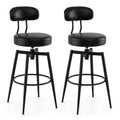 Costway Swivel Barstools Set of 2/4 Faux Leather Bar Height Chairs with Upholstered Seat Back Black/Black + Brown
