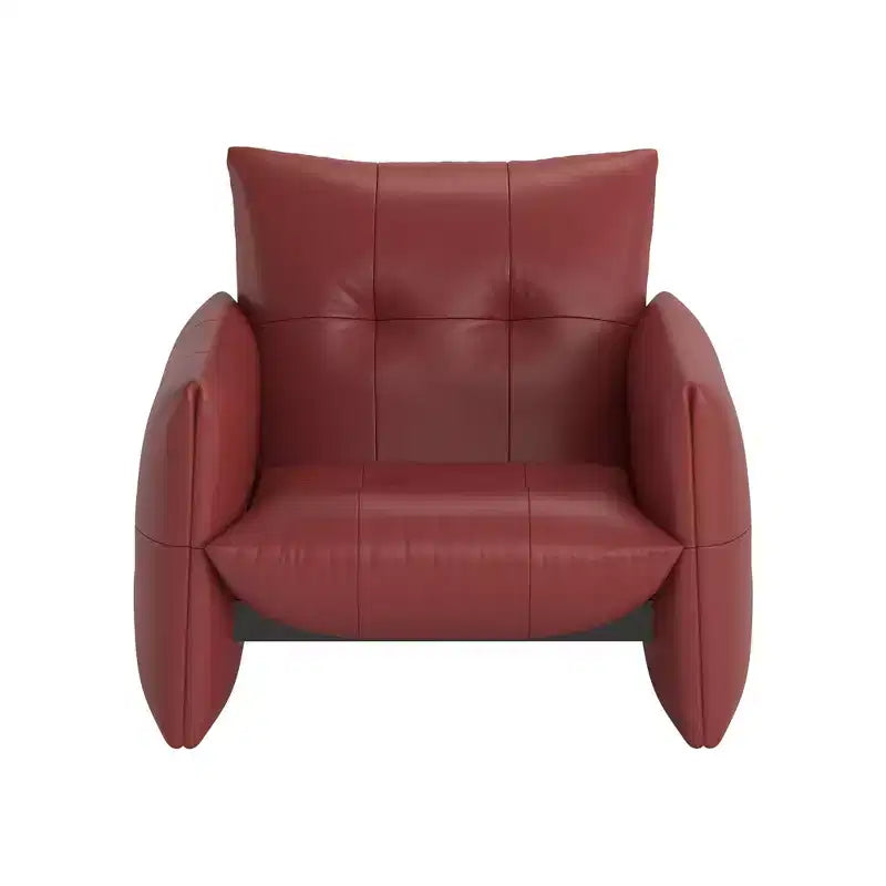 Luck Live 34.64 Fauteuil d'appoint de salon moderne, en similicuir rembourré, avec coussin épais et cadre en bois massif