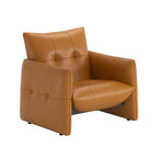 Luck Live 34.64 Fauteuil d'appoint de salon moderne, en similicuir rembourré, avec coussin épais et cadre en bois massif