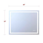 SUMERAIN 40x32 Wall Bathroom Mirror with 3 Color, Fog-Free ETL Smart Vanity Mirror Tempered Glass