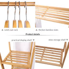 Home Collection Bamboo Garment Rack with Shelves & Curtain