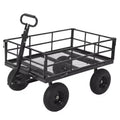 Heavy Duty Steel Garden Cart, Garden Wagon with 13 Inch Tires, 180 Rotating Handle, ATV & Tractor Compatible