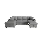 109.1 Canapé d'angle convertible, lit gigogne, canapé en L avec pouf de rangement mobile