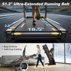 Tapis de course pliable 4-en-1 spécial Pâques avec haut-parleurs Bluetooth, contrôle par application et écran LED, 5 CV, 19 km/h