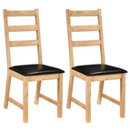 Costway Dining Chairs Set of 2/4 with Hollowed Backrest, Padded Seat, Rubber Wood Legs Natural & Black