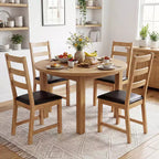 Costway Dining Chairs Set of 2/4 with Hollowed Backrest, Padded Seat, Rubber Wood Legs Natural & Black