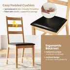 Costway Dining Chairs Set of 2/4 with Hollowed Backrest, Padded Seat, Rubber Wood Legs Natural & Black