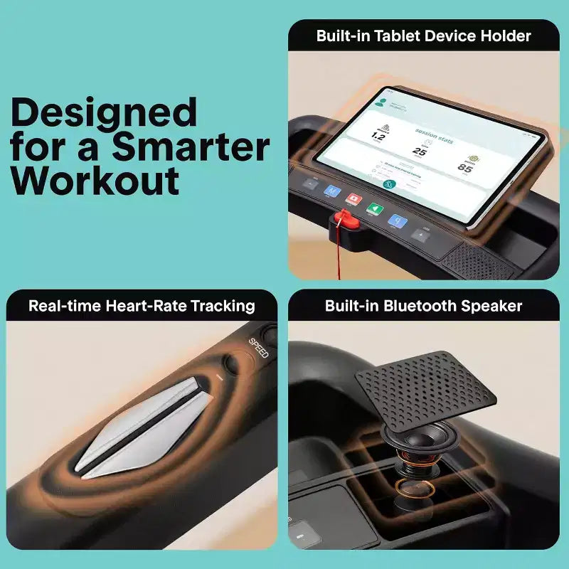 Tapis de course pliable portable SereneLife avec inclinaison réglable et 12 programmes d'entraînement prédéfinis