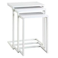 HomeRoots Set of Three 24 White Solid Wood And Steel Nested End Tables