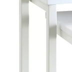 HomeRoots Set of Three 24 White Solid Wood And Steel Nested End Tables