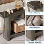 70.9 Inch Console Table with 2-Tier Storage, Narrow Entryway Table, Farmhouse Sofa Table for Hallway Living Room