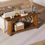 70.9 Inch Console Table with 2-Tier Storage, Narrow Entryway Table, Farmhouse Sofa Table for Hallway Living Room