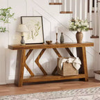 70.9 Inch Console Table with 2-Tier Storage, Narrow Entryway Table, Farmhouse Sofa Table for Hallway Living Room