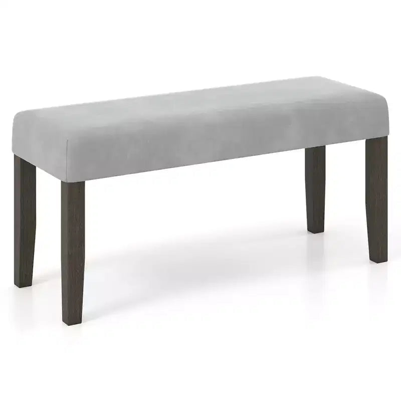 Lot de 2 bancs de chambre Costway rembourrés avec assise capitonnée et pieds en bois massif pour salle à manger