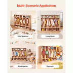 5 Section Kids Coat Locker Wooden Toddler Cubby Storage Organizer with 10 Hooks Non Slip Mat Modern Kid Coat Cubbies