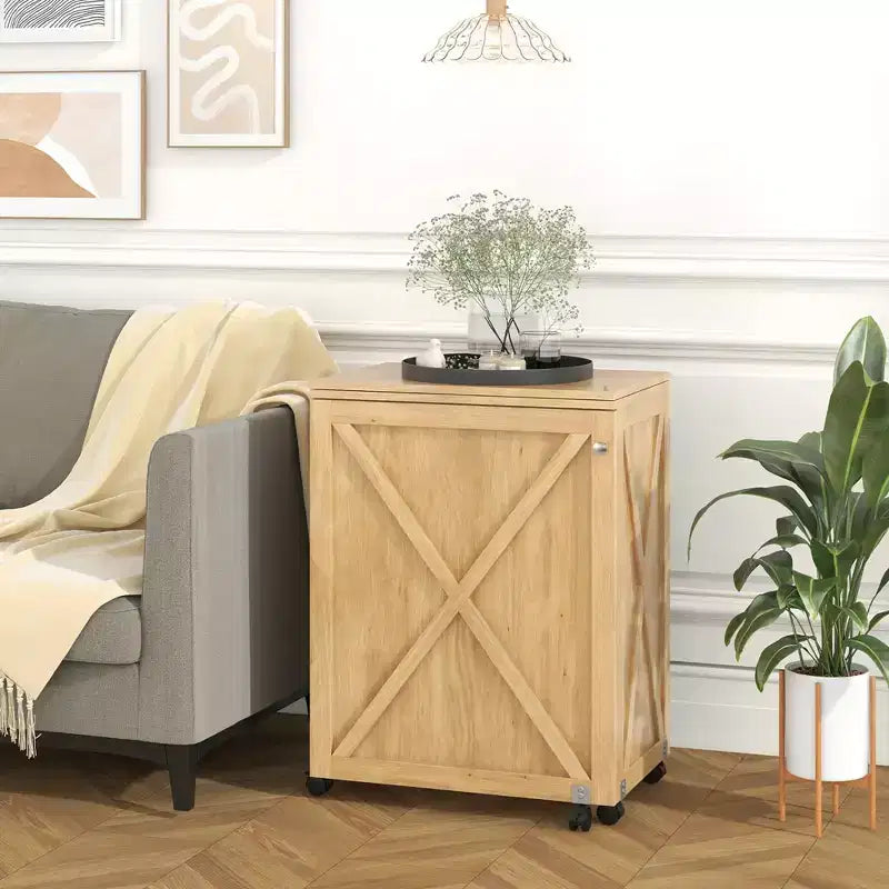 Table de couture pliante Costway avec étagère de rangement au design compact, 2 plateaux et 18 chevilles, naturelle