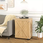 Table de couture pliante Costway avec étagère de rangement au design compact, 2 plateaux et 18 chevilles, naturelle
