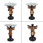 Table d'appoint Tête de cerf, Table de chevet statue animale pour décoration intérieure de salon