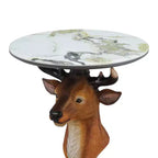 Table d'appoint Tête de cerf, Table de chevet statue animale pour décoration intérieure de salon