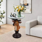 Table d'appoint Tête de cerf, Table de chevet statue animale pour décoration intérieure de salon