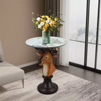 Table d'appoint Tête de cerf, Table de chevet statue animale pour décoration intérieure de salon