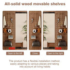Modern Wall Mounted Full Length Mirror with Shelf & Hooks, Multifunctional Full Body Mirror for Bedroom, Living Room, or Entryway-Panipeachy