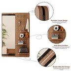 Modern Wall Mounted Full Length Mirror with Shelf & Hooks, Multifunctional Full Body Mirror for Bedroom, Living Room, or Entryway-Panipeachy