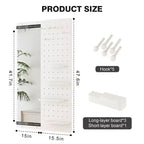 Modern Wall Mounted Full Length Mirror with Shelf & Hooks, Multifunctional Full Body Mirror for Bedroom, Living Room, or Entryway-Panipeachy