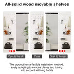 Modern Wall Mounted Full Length Mirror with Shelf & Hooks, Multifunctional Full Body Mirror for Bedroom, Living Room, or Entryway-Panipeachy