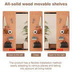 Modern Wall Mounted Full Length Mirror with Shelf & Hooks, Multifunctional Full Body Mirror for Bedroom, Living Room, or Entryway-Panipeachy