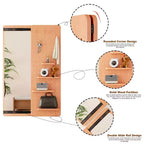 Modern Wall Mounted Full Length Mirror with Shelf & Hooks, Multifunctional Full Body Mirror for Bedroom, Living Room, or Entryway-Panipeachy