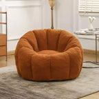 FurnitureR Teddy Fabric Lounge Chair, Plush Accent Armchair with Deep Seat, Cozy Upholstered Lazy Sofa for Living Room Bedroom Reading Corner