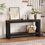 COZONY 63 Console avec Rangement, Table Console Étroite Derrière le Canapé, Table d'Entrée Ferme à 2 Niveaux pour Salon et Couloir
