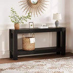 COZONY 63 Console avec Rangement, Table Console Étroite Derrière le Canapé, Table d'Entrée Ferme à 2 Niveaux pour Salon et Couloir