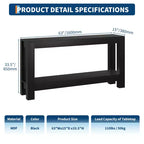 COZONY 63 Console avec Rangement, Table Console Étroite Derrière le Canapé, Table d'Entrée Ferme à 2 Niveaux pour Salon et Couloir