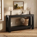 COZONY 63 Console Table with Storage, Narrow Sofa Table Behind Couch, 2 Tier Farmhouse Entryway Table for Living Room Hallway